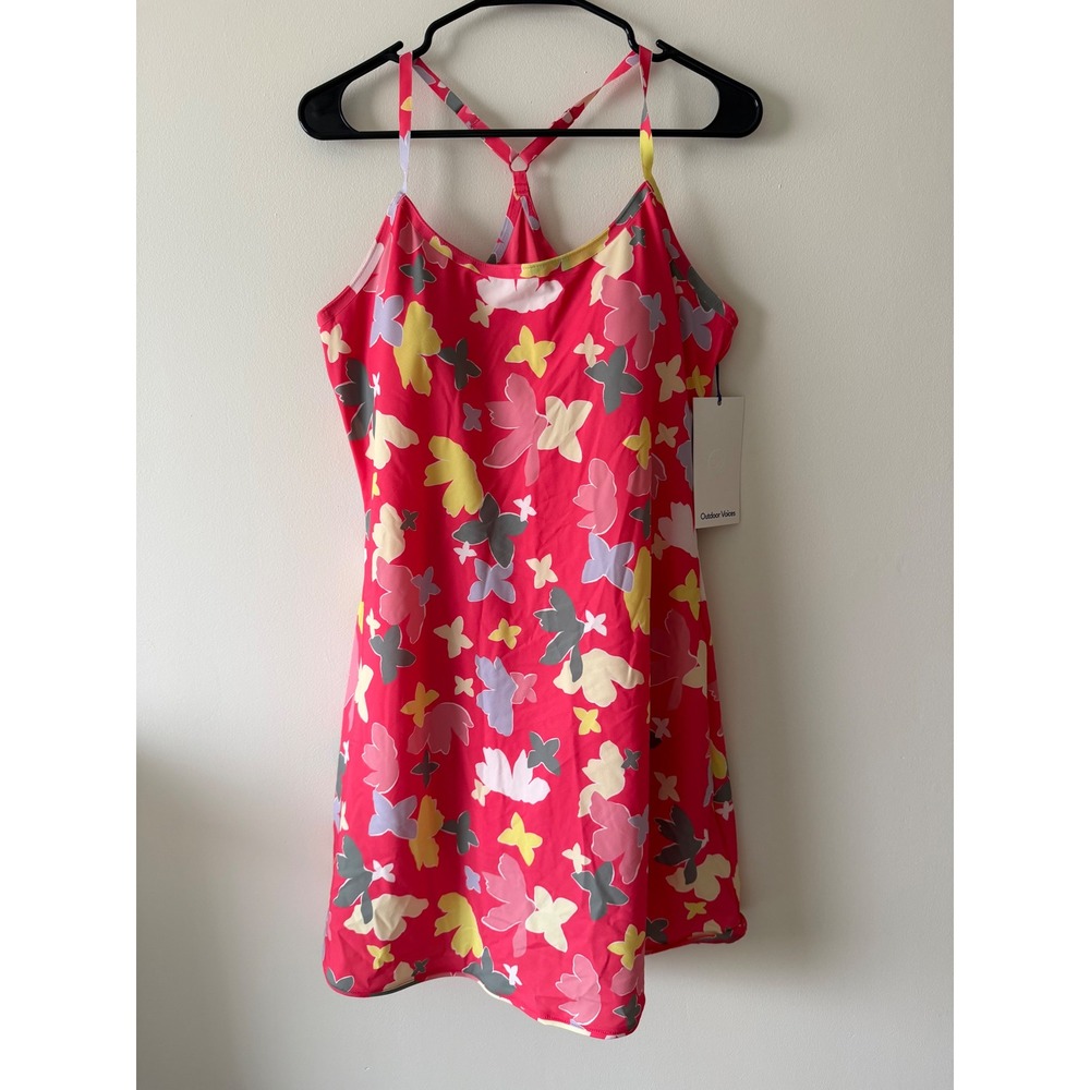 Outdoor Voices Exercise Dress Slice of Life Pink Floral OV114W Large NWT